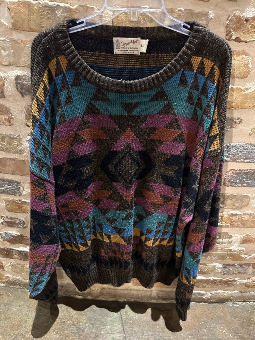 Men”s  Aztec Crewneck Sweater - Multicolor